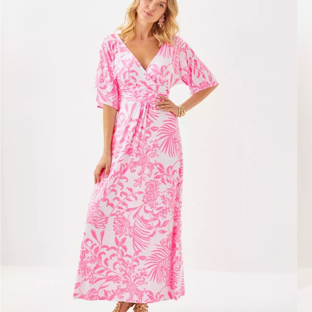 Floral Maxi Dress in Blue and Green - Picture 4 of 4